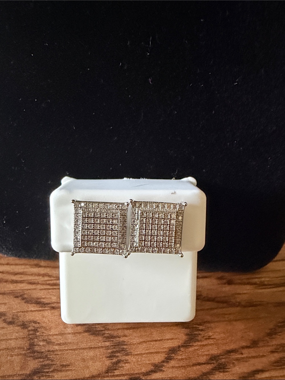 Sterling silver moissanate -Square 0.67 ctw VVS Earrings -Silver